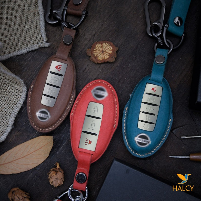 Leather Key Case for 2020-2025 Rogue, Murano, Versa, Altima, Frontier, Z, Leaf - Custom Fob Gift