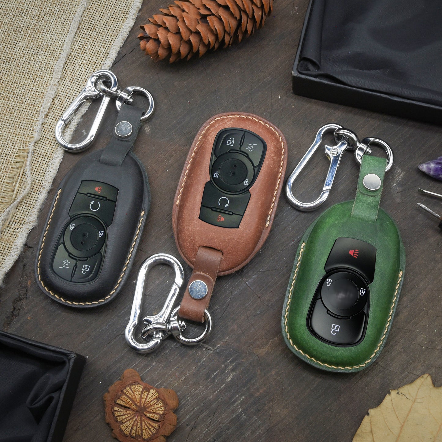 Leather Key Case for 2020-2025 Envista, Encore GX, Envision, Enclave SUVs - Custom Fob Gift