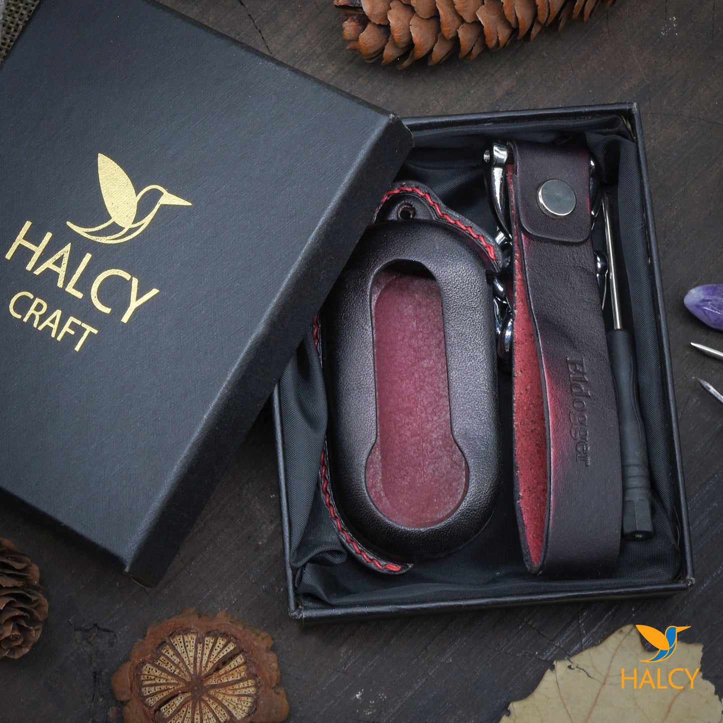 Leather Key Case for 2020-2025 500e Hatchback, 500X SUV - Custom Fob Gift