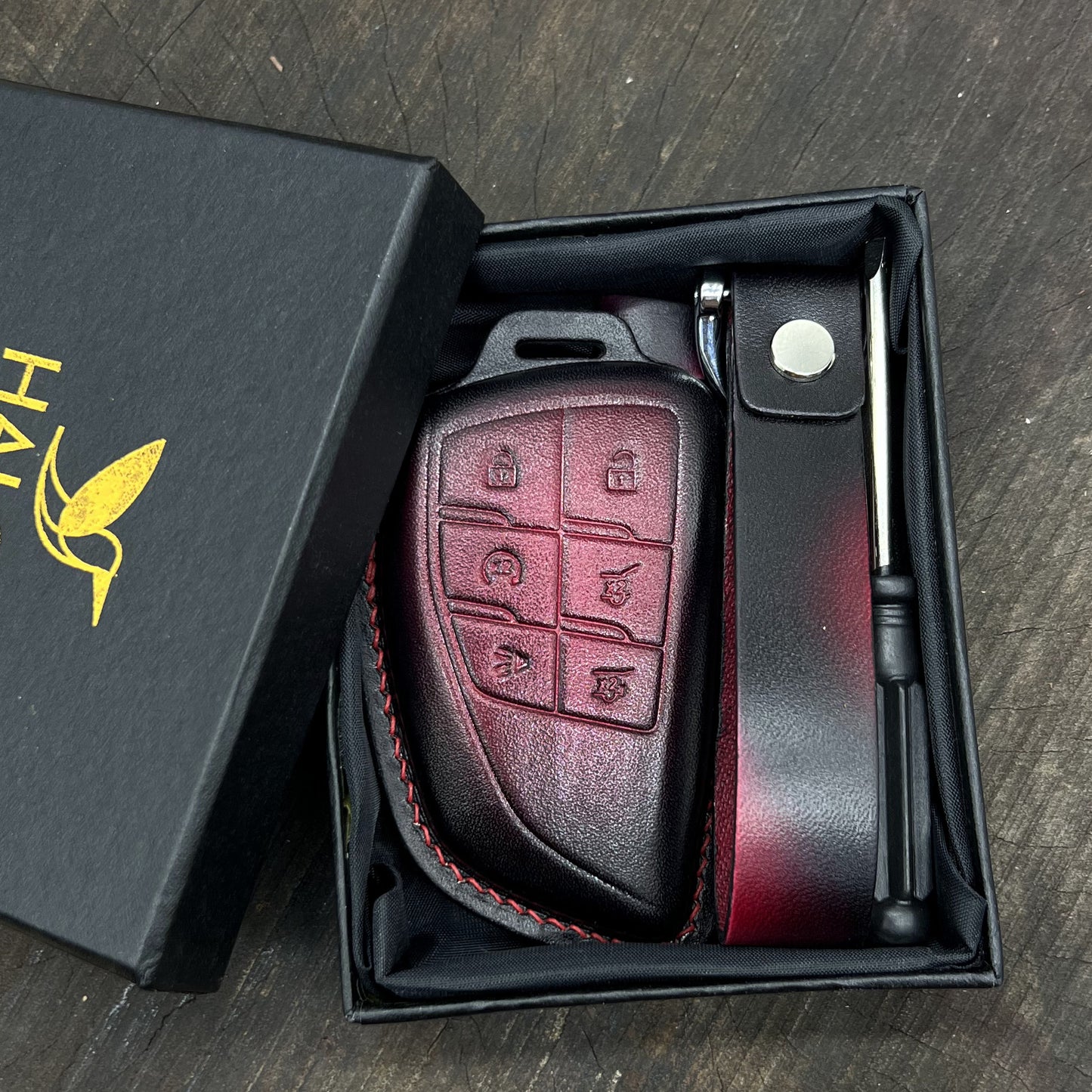 Leather Key Case for 2020-2025 Trax, Equinox, Tahoe, Suburban, Silverado, Bolt EV, Corvette - Custom Fob Gift