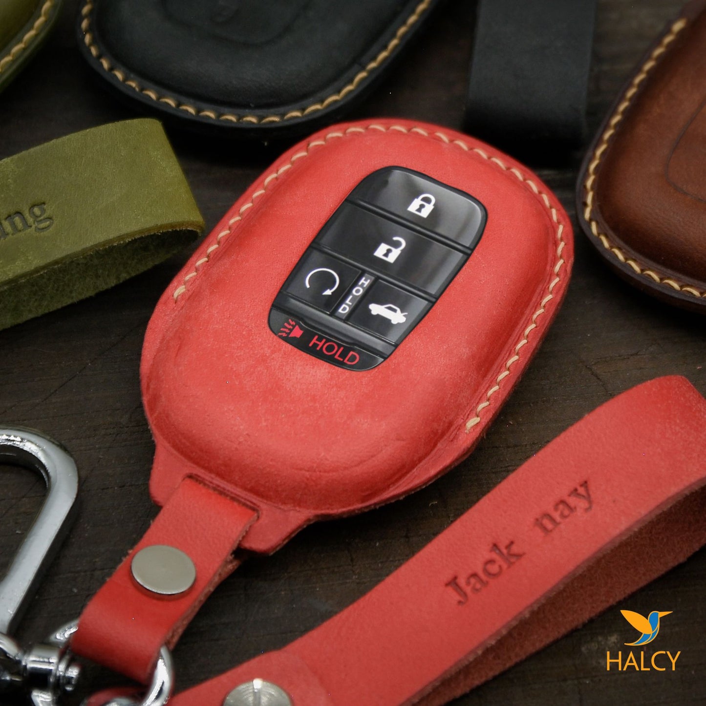 Leather Key Case for 2020-2025 CR-V, HR-V, Pilot, Civic, Accord, Ridgeline, Odyssey - Custom Fob Gift