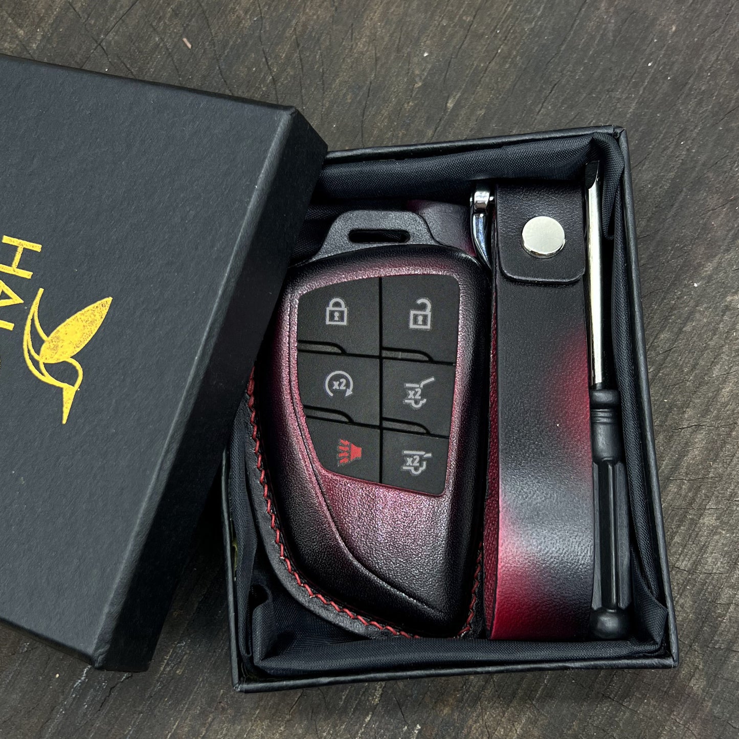 Leather Key Case for 2020-2025 Trax, Equinox, Tahoe, Suburban, Silverado, Bolt EV, Corvette - Custom Fob Gift
