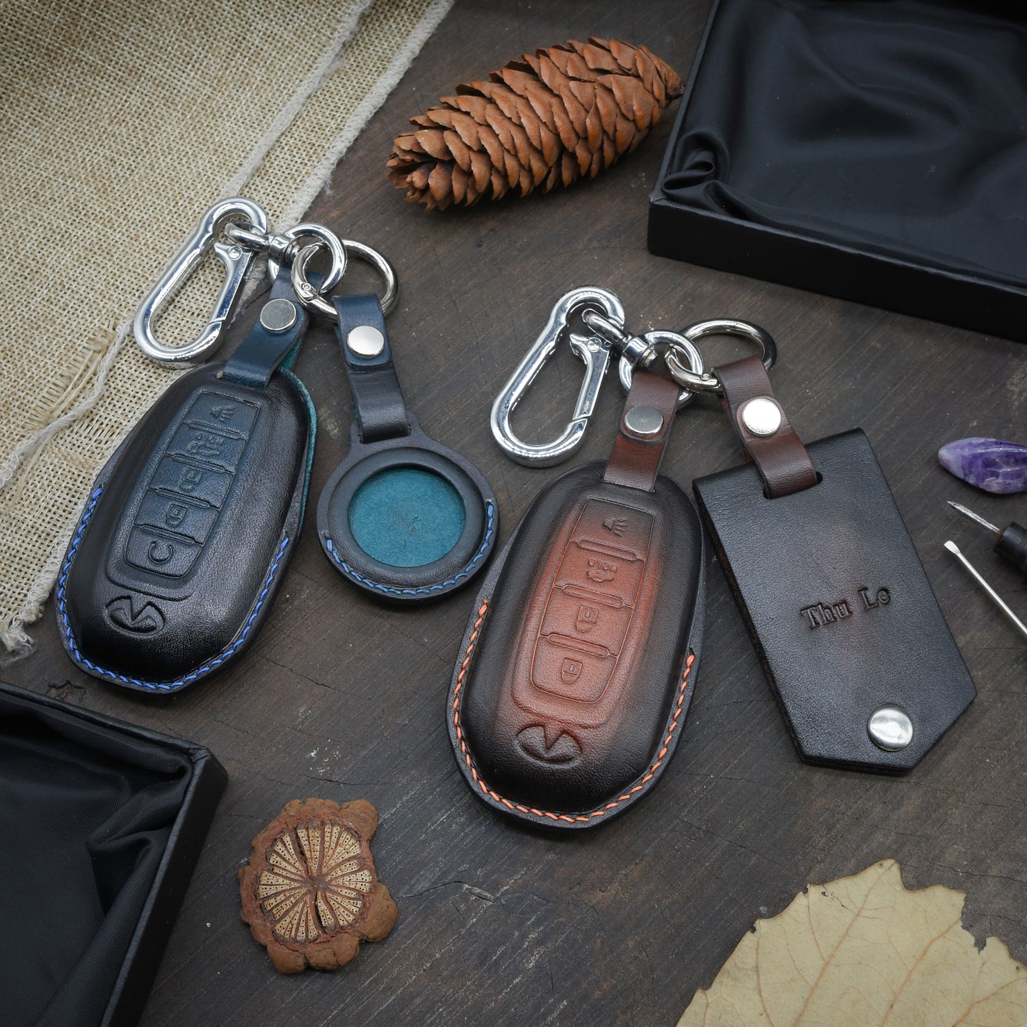 Leather Key Case for 2020-2025 QX50, QX55, QX60, QX80, Vision Qe - Custom Fob Gift