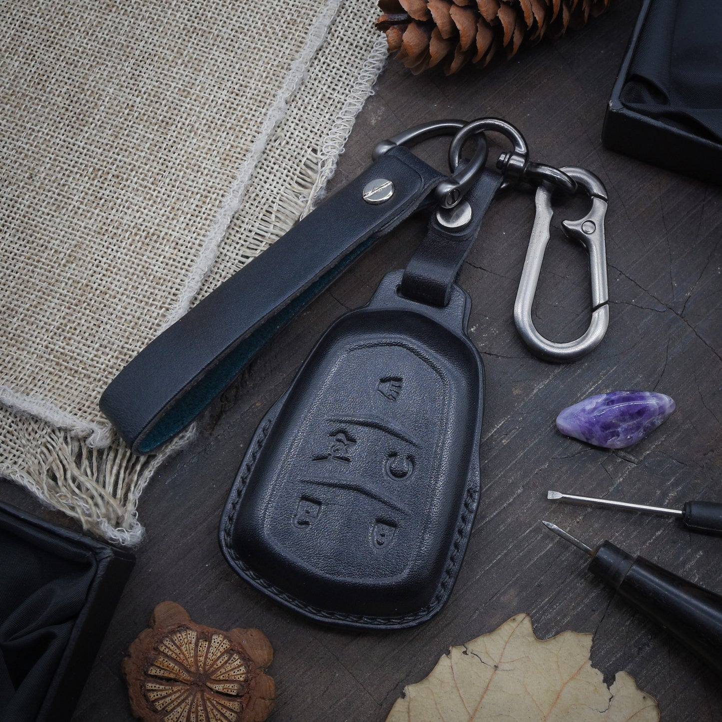Leather Key Case for 2020-2025 CT4, CT5, XT5, XT6, Escalade, Lyriq, Optiq - Custom Fob Gift