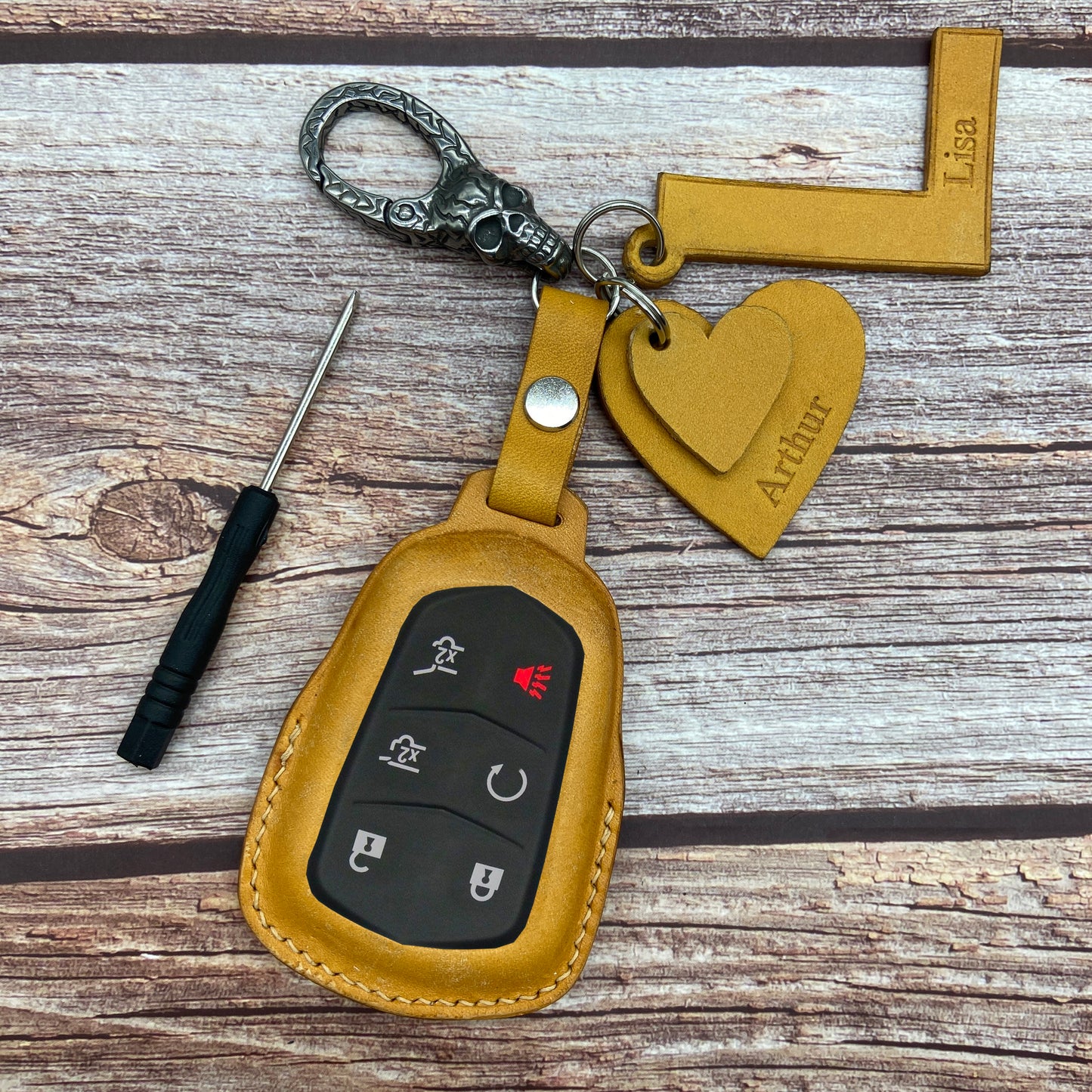 Leather Key Case for 2020-2025 CT4, CT5, XT5, XT6, Escalade, Lyriq, Optiq - Custom Fob Gift