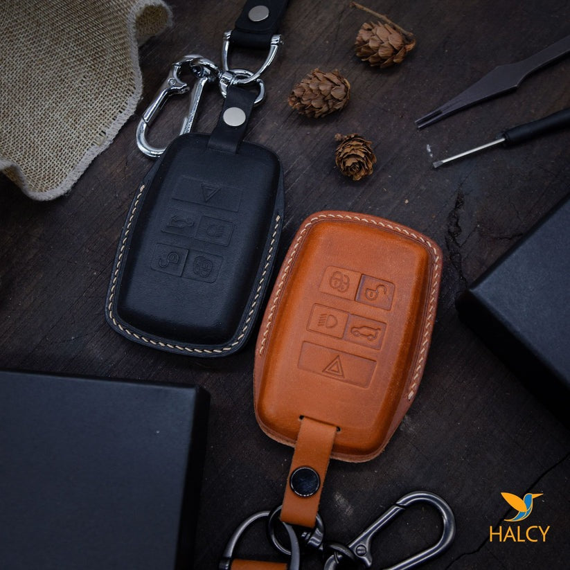 Leather Key Case for 2020-2025 Range Rover, Velar, Evoque, Defender, Discovery - Custom Fob Gift