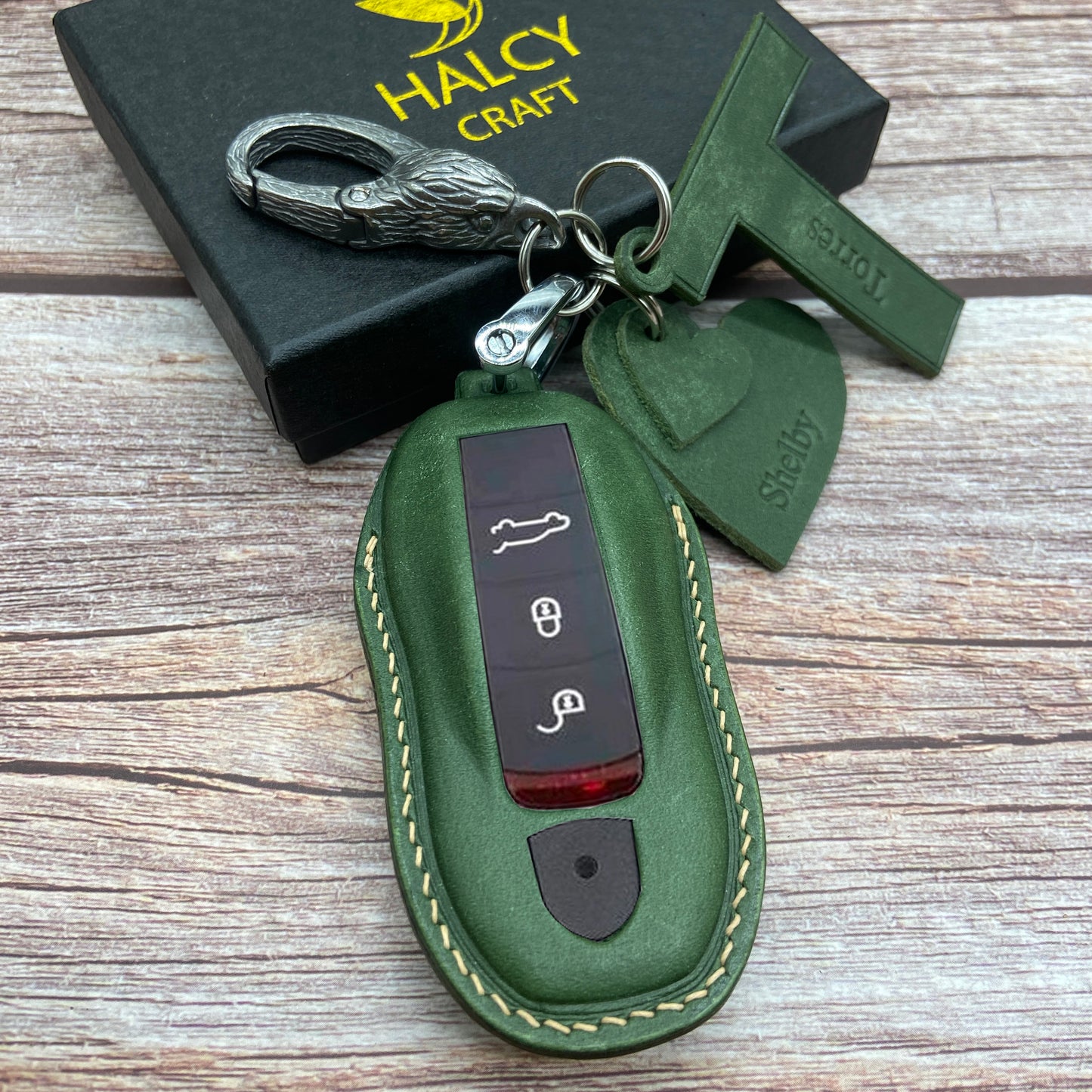 Leather Key Case for 2020-2025 911, Panamera, Taycan, Cayenne, Macan, Boxster - Custom Fob Gift