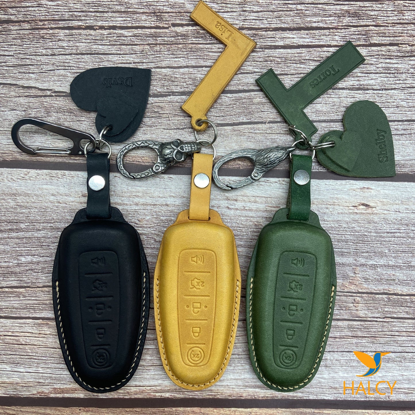 Leather Key Case for 2020-2025 F-150, Ranger, Escape, Explorer, Mustang, Mach-E - Custom Fob Gift