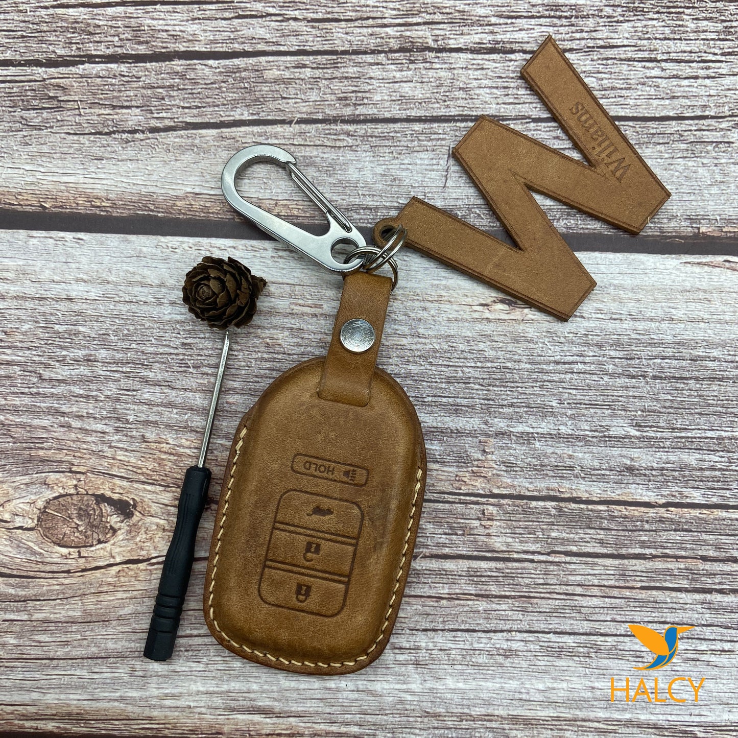 Leather Key Case for 2020-2025 CR-V, HR-V, Pilot, Civic, Accord, Ridgeline, Odyssey - Custom Fob Gift
