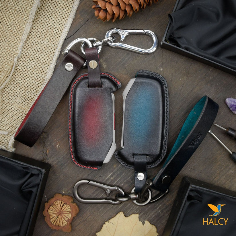 Leather Key Case for 2020-2025 K5, Stinger, Sportage, Sorento, EV6, EV9 - Custom Fob Gift