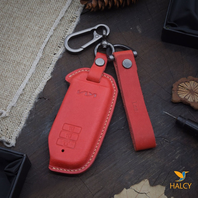 Leather Key Case for 2020-2025 K5, Stinger, Sportage, Sorento, EV6, EV9 - Custom Fob Gift
