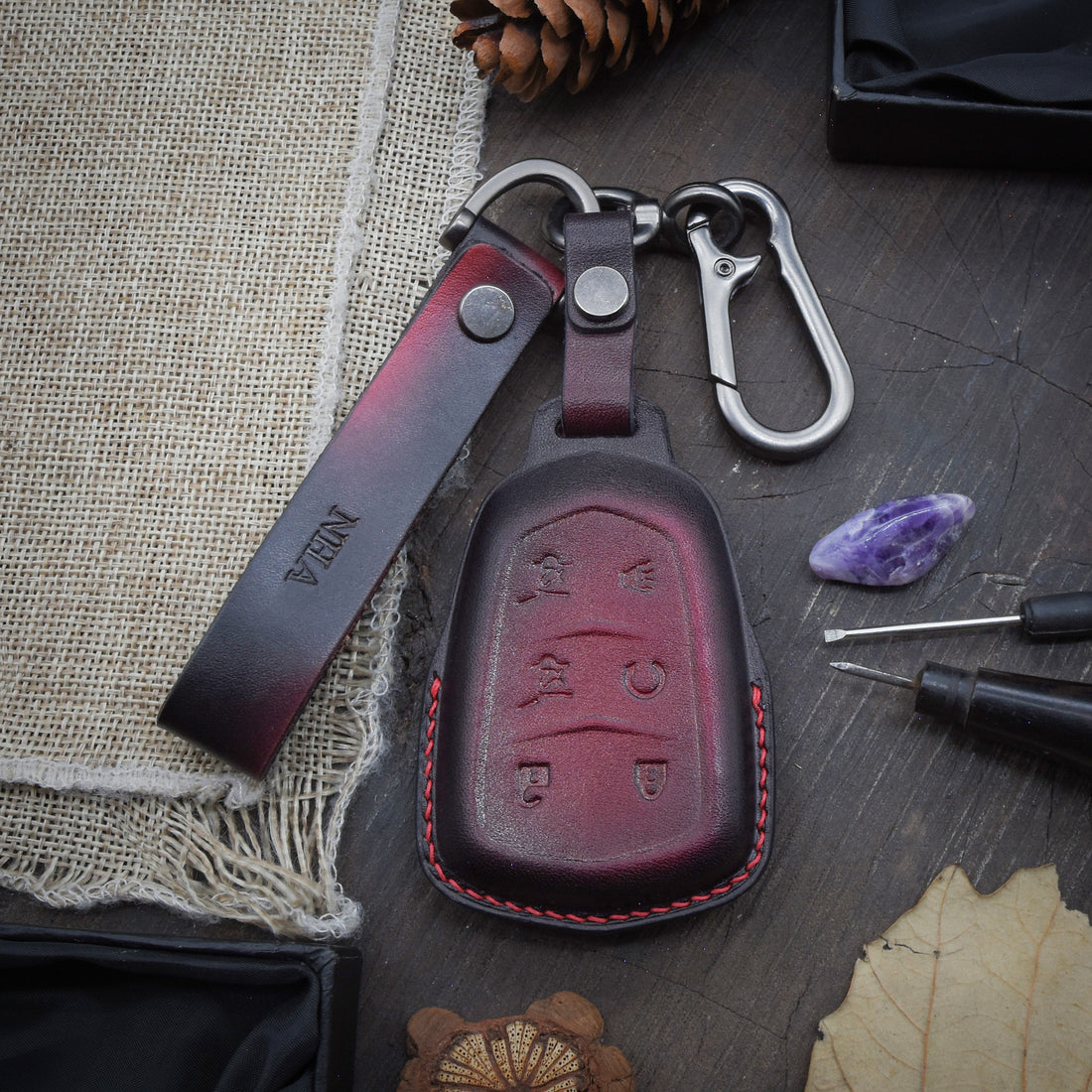 Leather Key Case for 2020-2025 CT4, CT5, XT5, XT6, Escalade, Lyriq, Optiq - Custom Fob Gift