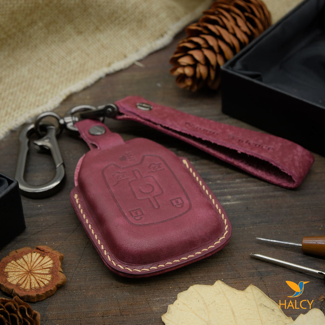 Leather Key Case for 2020-2025 Terrain, Acadia, Yukon, Sierra 1500, Hummer EV - Custom Fob Gift