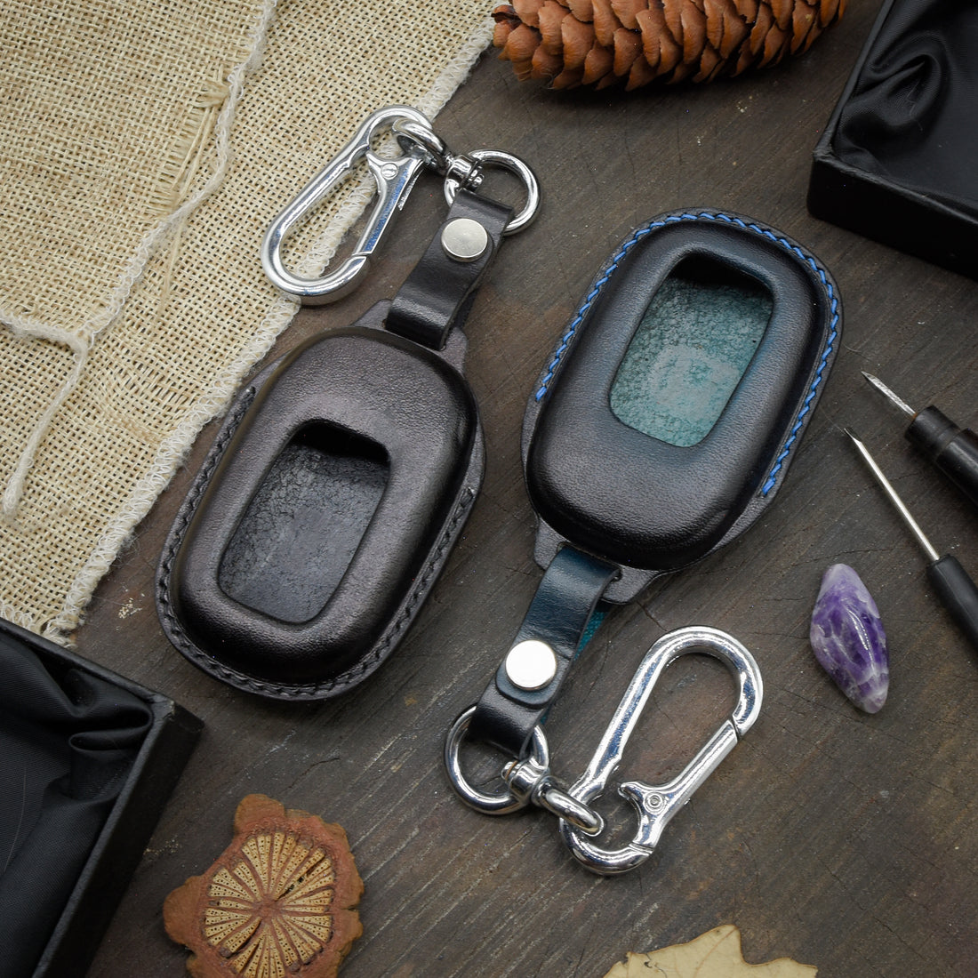 Leather Key Case for 2020-2025 CR-V, HR-V, Pilot, Civic, Accord, Ridgeline, Odyssey - Custom Fob Gift