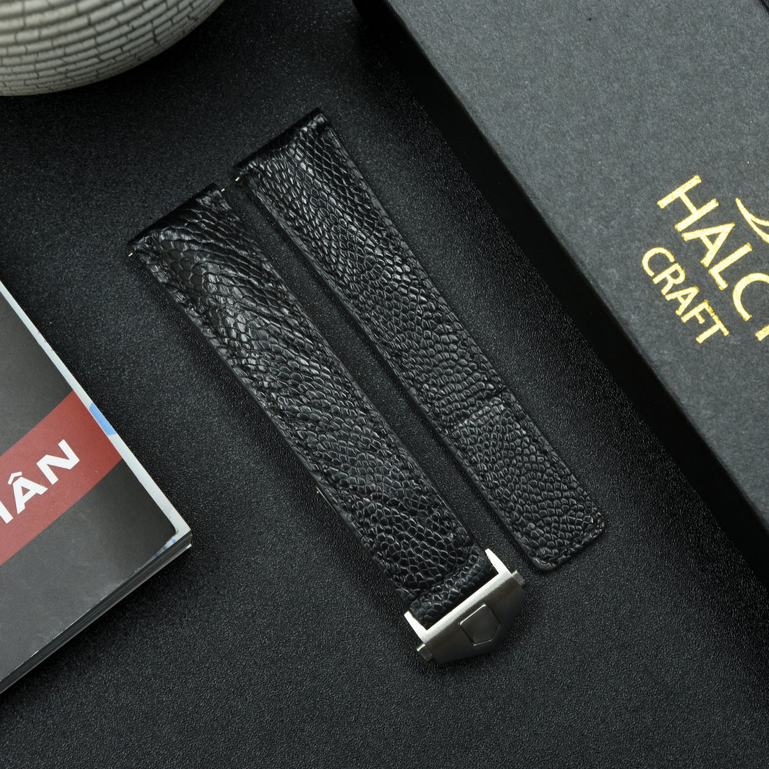 Black Diamond Wagyu Leather Watch Strap