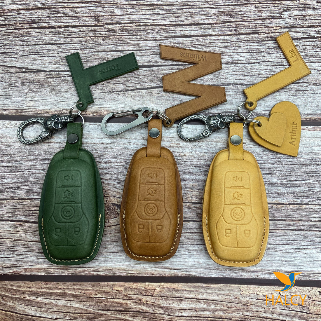 Leather Key Case for 2020-2025 F-150, Ranger, Escape, Explorer, Mustang, Mach-E - Custom Fob Gift