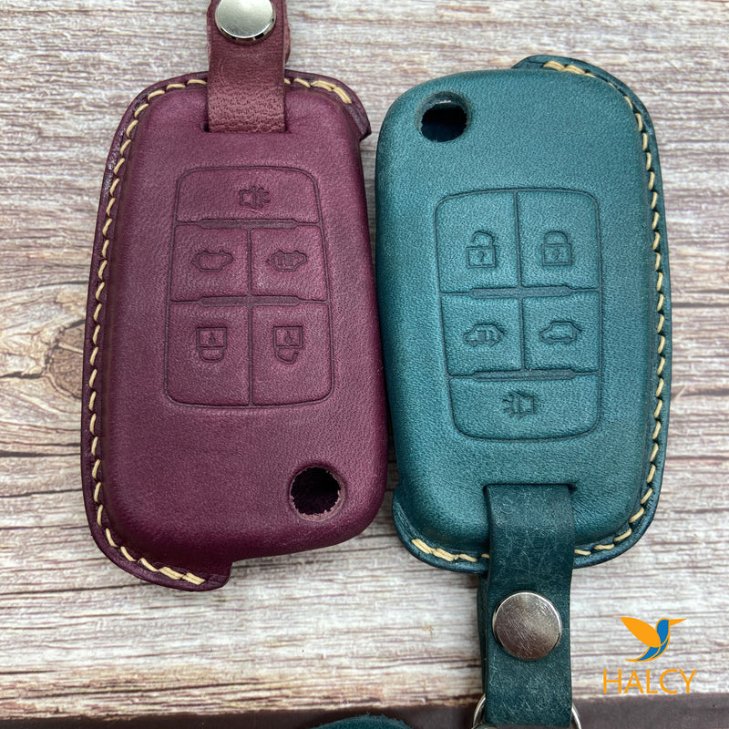 Leather Key Fob Cover Case fits for Buick Encore, Buick Verano, LaCrosse, Buick Verano, GMC Terrain, Malibu, Chevrolet Camaro, Cruze