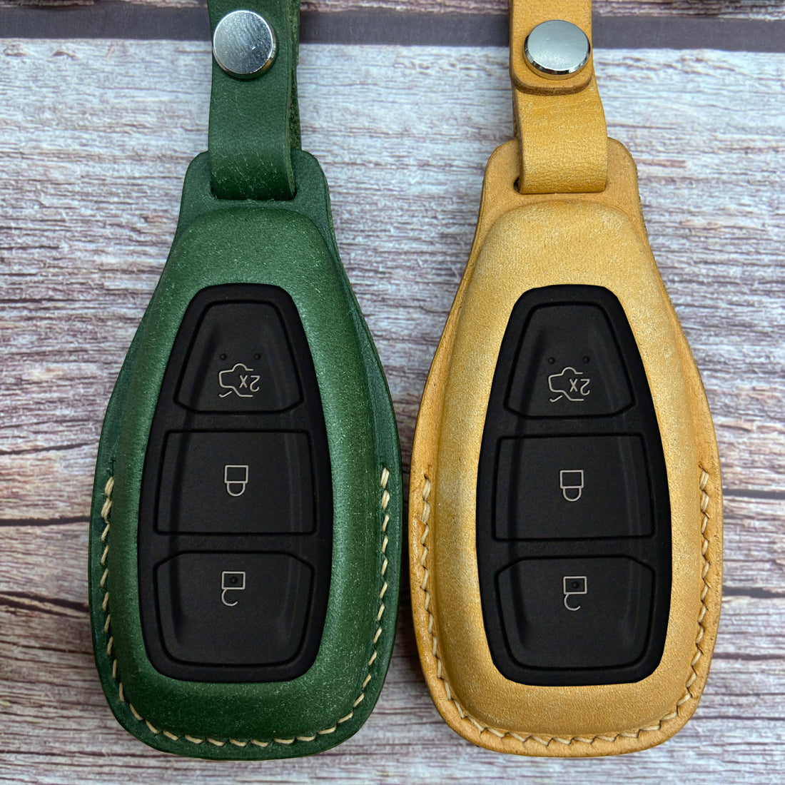 Leather Key Case for 2020-2025 F-150, Ranger, Escape, Explorer, Mustang, Mach-E - Custom Fob Gift