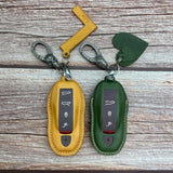 Leather Key Case for 2020-2025 911, Panamera, Taycan, Cayenne, Macan, Boxster - Custom Fob Gift