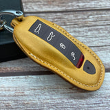 Leather Key Case for 2020-2025 911, Panamera, Taycan, Cayenne, Macan, Boxster - Custom Fob Gift