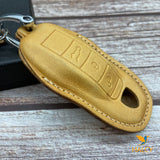 Leather Key Case for 2020-2025 911, Panamera, Taycan, Cayenne, Macan, Boxster - Custom Fob Gift