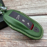 Leather Key Case for 2020-2025 911, Panamera, Taycan, Cayenne, Macan, Boxster - Custom Fob Gift