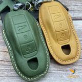 Leather Key Case for 2020-2025 911, Panamera, Taycan, Cayenne, Macan, Boxster - Custom Fob Gift