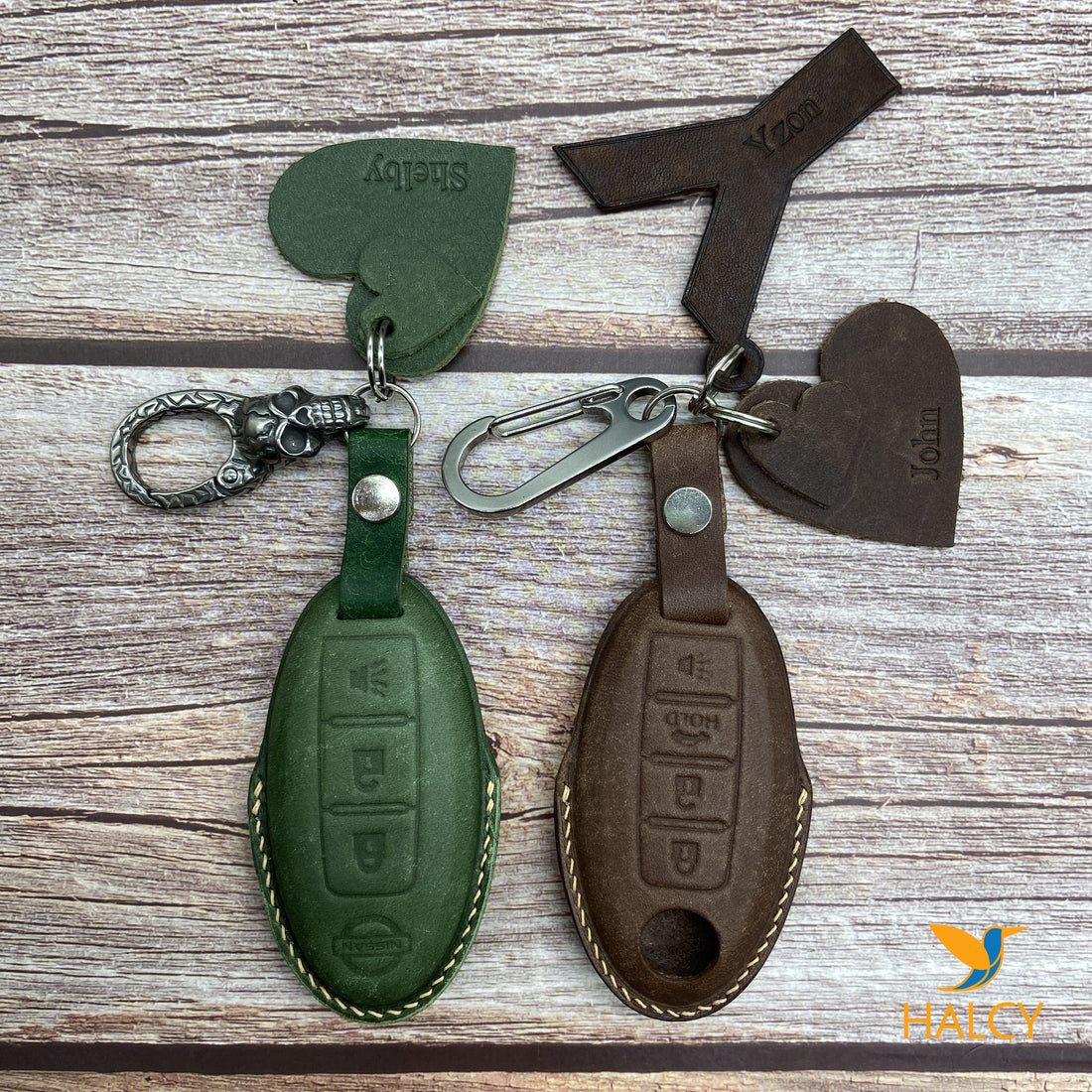 Leather Key Case for 2020-2025 Rogue, Murano, Versa, Altima, Frontier, Z, Leaf - Custom Fob Gift