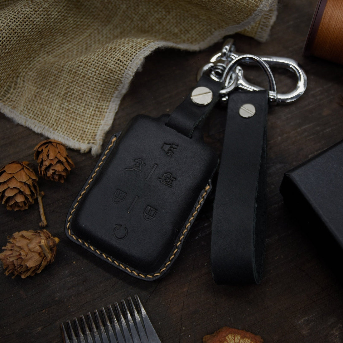 Leather Key Case for 2020-2025 Trax, Equinox, Tahoe, Suburban, Silverado, Bolt EV, Corvette - Custom Fob Gift