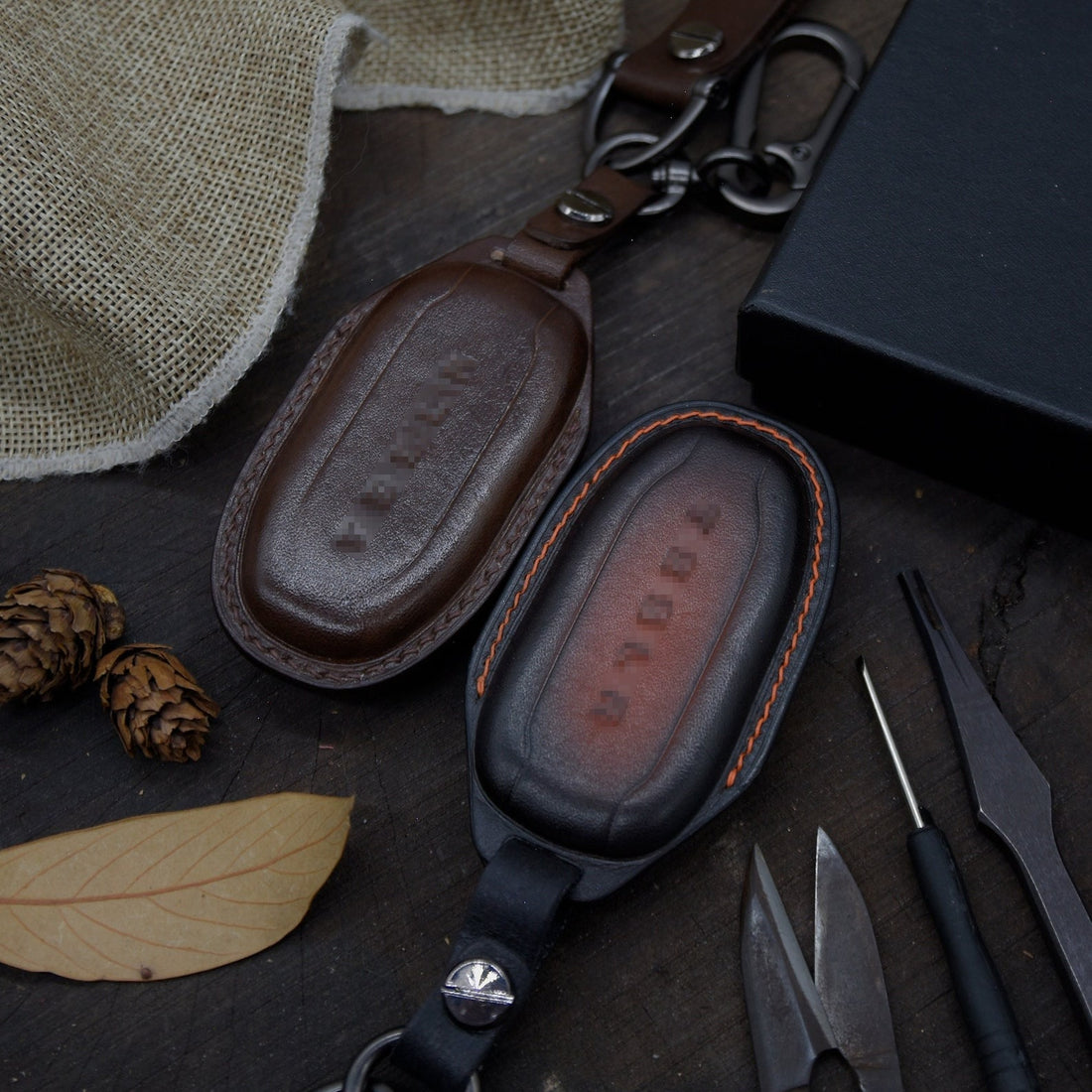 Leather Key Case for Tesla Model 3, Y, S, X (2017-2025) – Custom Fob Sleeve & Gift for EV Owners