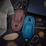 Leather Key Case for 2020-2025 911, Panamera, Taycan, Cayenne, Macan, Boxster - Custom Fob Gift
