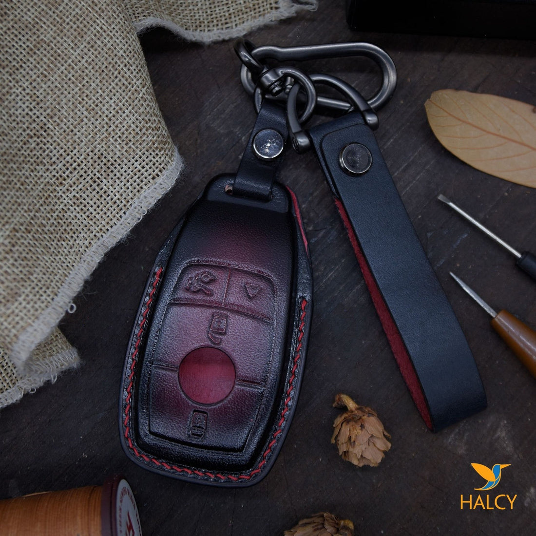 Leather Key Case for 2020-2025 C-Class, S-Class, gla, glc, G-Class, eqs, eqe - Custom Fob Gift