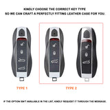 Leather Key Case for 2020-2025 911, Panamera, Taycan, Cayenne, Macan, Boxster - Custom Fob Gift