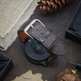 Ostrich Leg Leather Watch strap with quick-release spring bars. Choice of Width - 16mm, 18mm, 20mm, 22mm, 24mm, Etc..