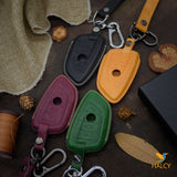 Leather Key Fob Cover fit for BMW Series 3 5 6 7 Series M5 X1 X2 X3 X5 X5M X6 X6M, Personalized Keychain