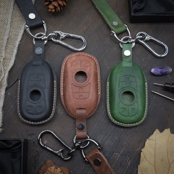 Leather Key Fob Cover fit for Buick Enclave, Encore, Envision, LaCrosse, Regal, (2018- 2022), Personalized Keychain