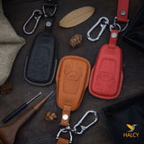 Leather Key Fob Cover fit  for  Audi A4 Q7 Q5 TT A3 A6 SQ5 R8 S5, Personalized Keychain