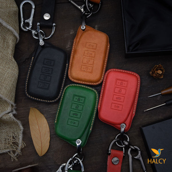 Leather Car Key Fob Cover Fit for Lexus ES350, GS, IS350,  LX570,  NX200t, NX300h, RC300,  RCF, RX350,  RX450h, Personalized Keychain