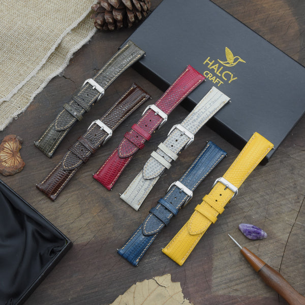 Javanese leather watch band - all sizes for a variety of watches - Quick release clasp- Buckle color selection