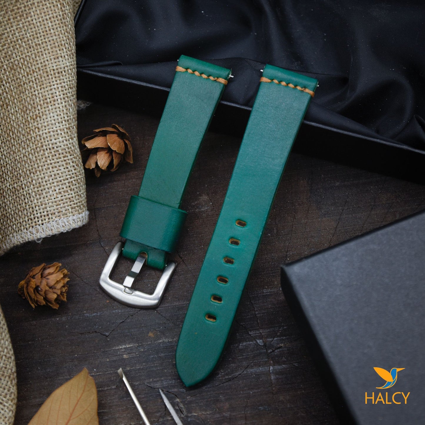 Italian Vegetable tanned Cowhide Leather  Watch strap with quick-release spring bars. Choice of Width - 16mm, 18mm, 20mm, 22mm, 24mm, Etc..