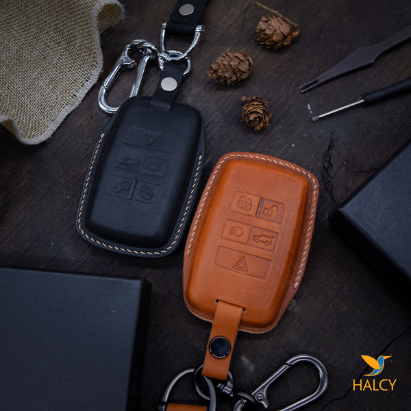 Leather Key Fob fit for Land Rover Range Rover, Discovery, LR2, LR4,  Evoque, Personalized Keychain