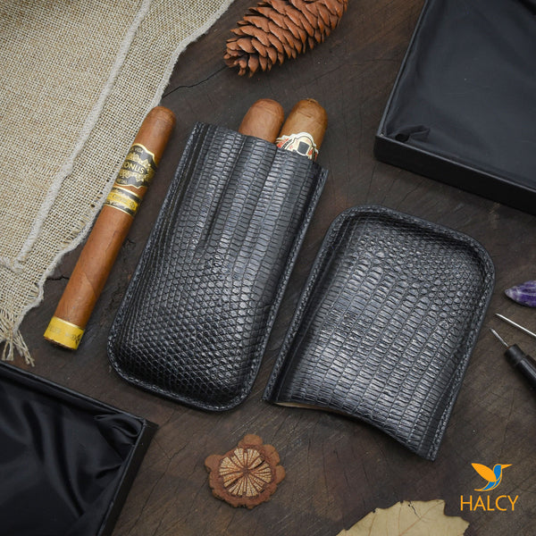 Leather Cigar Case, Luxury Cigar Case, Custom Cigar Cover, Cigar Case, Lizard Leather