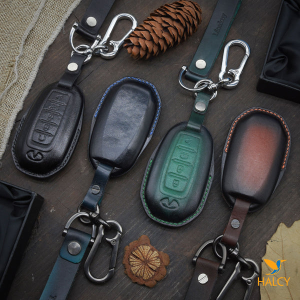 Leather Car Key Fob Cover Fit for Infiniti (2019-2022), Infiniti Q50, Q60, QX50, QX55, Infiniti QX60, Personalized Keychain