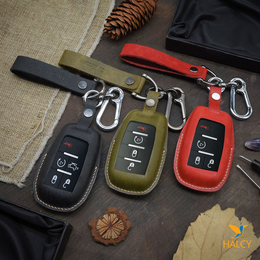 Leather Key Fob Cover For RAM TRX Limited, Longhorn, 1500, 2500, 3500, 4500, 5500, ( 2019- 2022),  Personalized keychain