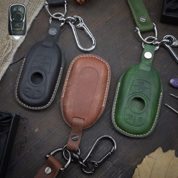 Leather Key Fob Cover fit for Buick Enclave, Encore, Envision, LaCrosse, Regal, (2018- 2022), Personalized Keychain