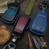 Leather Key Fob Cover fit  for  Audi A4 Q7 Q5 TT A3 A6 SQ5 R8 S5, Personalized Keychain