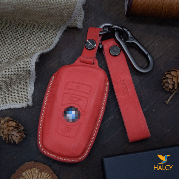 Leather Key Fob Cover fit for BMW