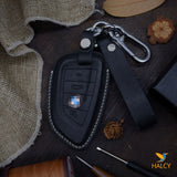 Leather Key Fob Cover fit for BMW Series 3 5 6 7 Series M5 X1 X2 X3 X5 X5M X6 X6M, Personalized Keychain