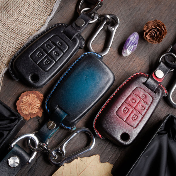 Leather Key Fob Cover fit for Buick Cascada, Encore, Verano, LaCrosse, Regal, Personalized Keychain