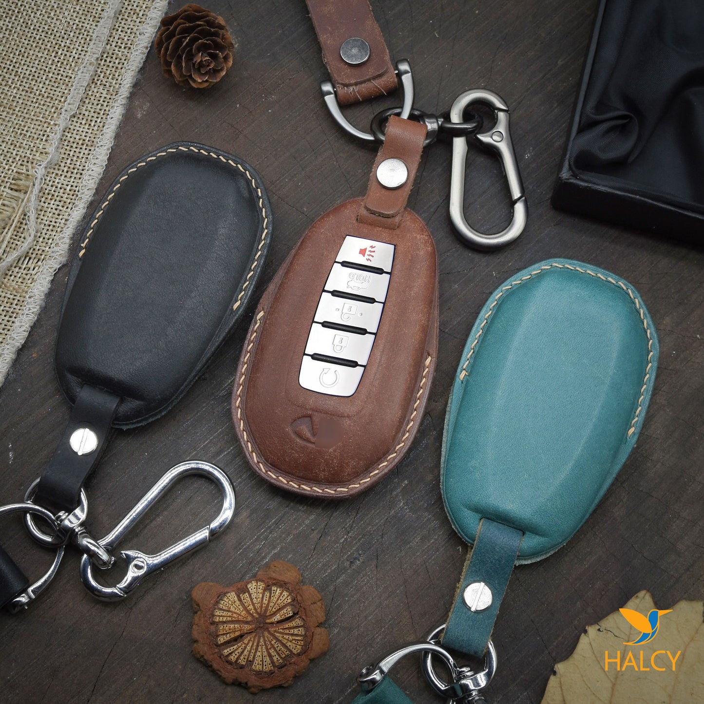 Leather Car Key Fob Cover Fit for Infiniti (2019-2022), Infiniti Q50, Q60, QX50, QX55, Infiniti QX60, Personalized Keychain